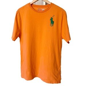 Polo Ralph Lauren Boy’s XL Orange Big Pony Graphic T-Shirt Casual Cotton Summer